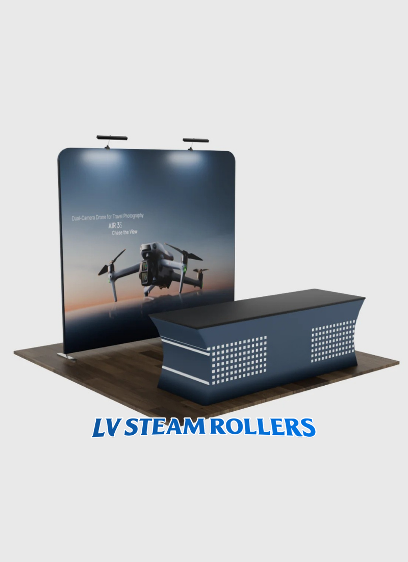 Compact 10x10 Booth Kit with Backwall and Table Cover